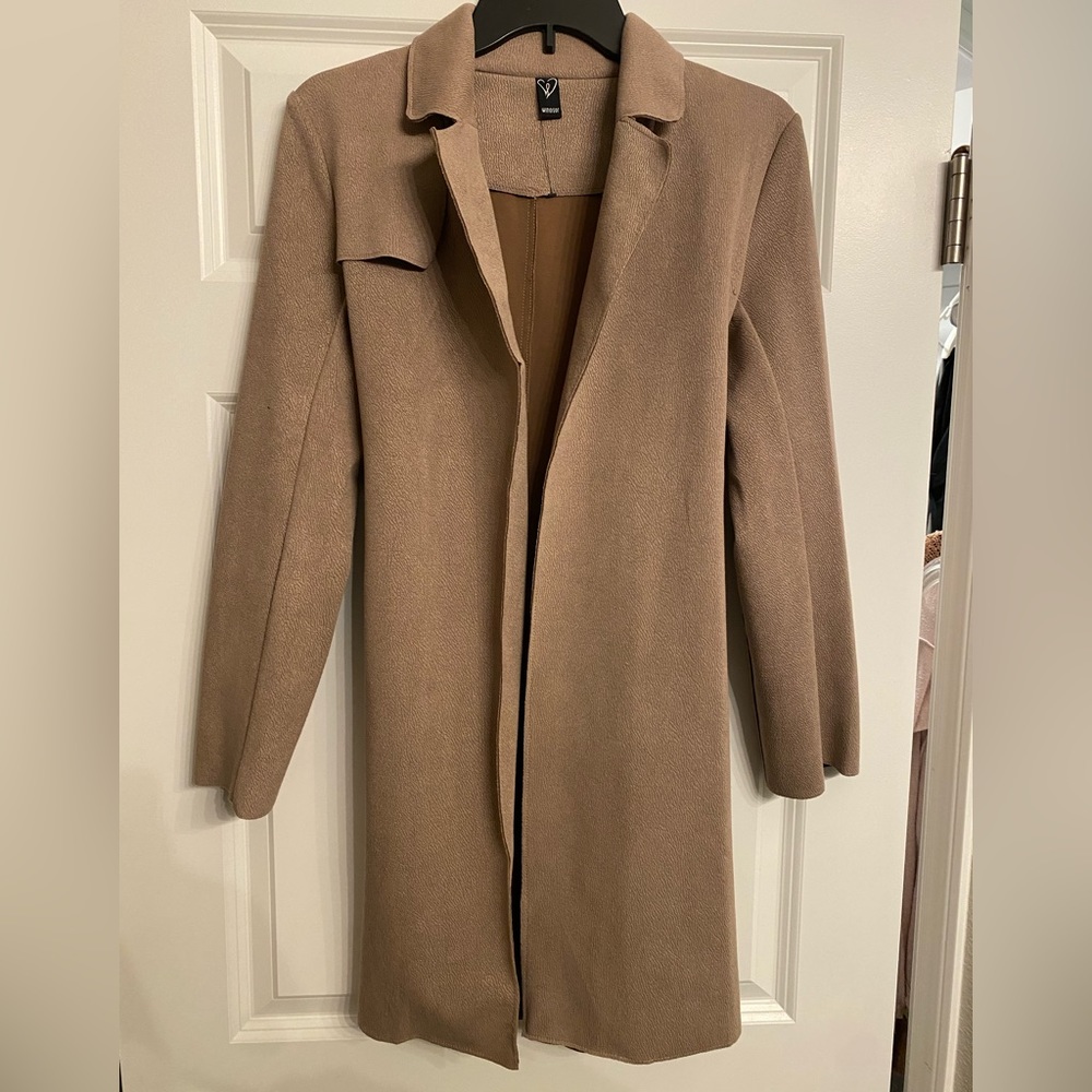 Tan colored faux nubuck coat